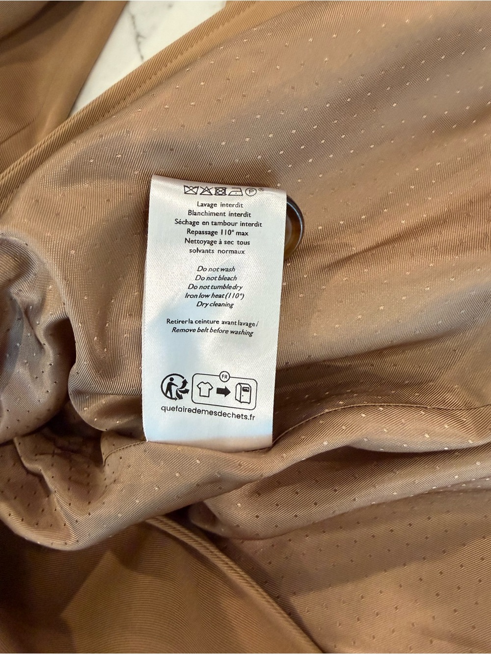 Sezane Scott Trench Coat Camel. - Size 36 - Picture 7 of 9